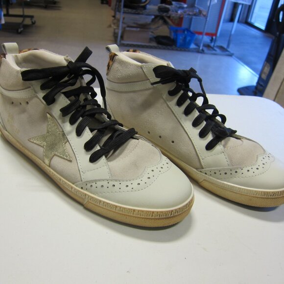 Golden Goose Mid Star GGBD Womens 38 ( US 7 ) Leather/Suede Gold Star Skate Shoe - Picture 1 of 11